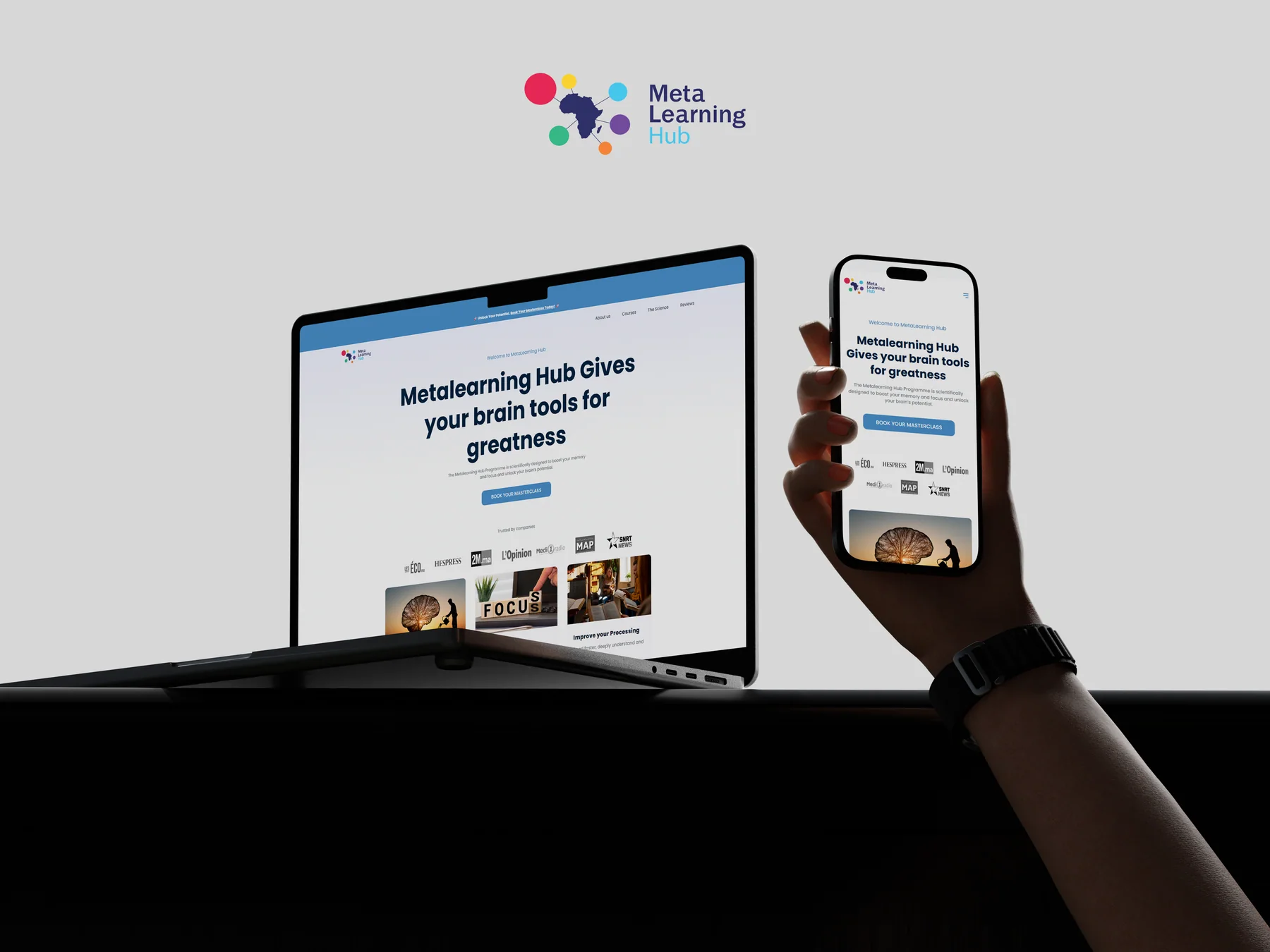 MetaLearning Hub programme website shown on desktop and mobile
