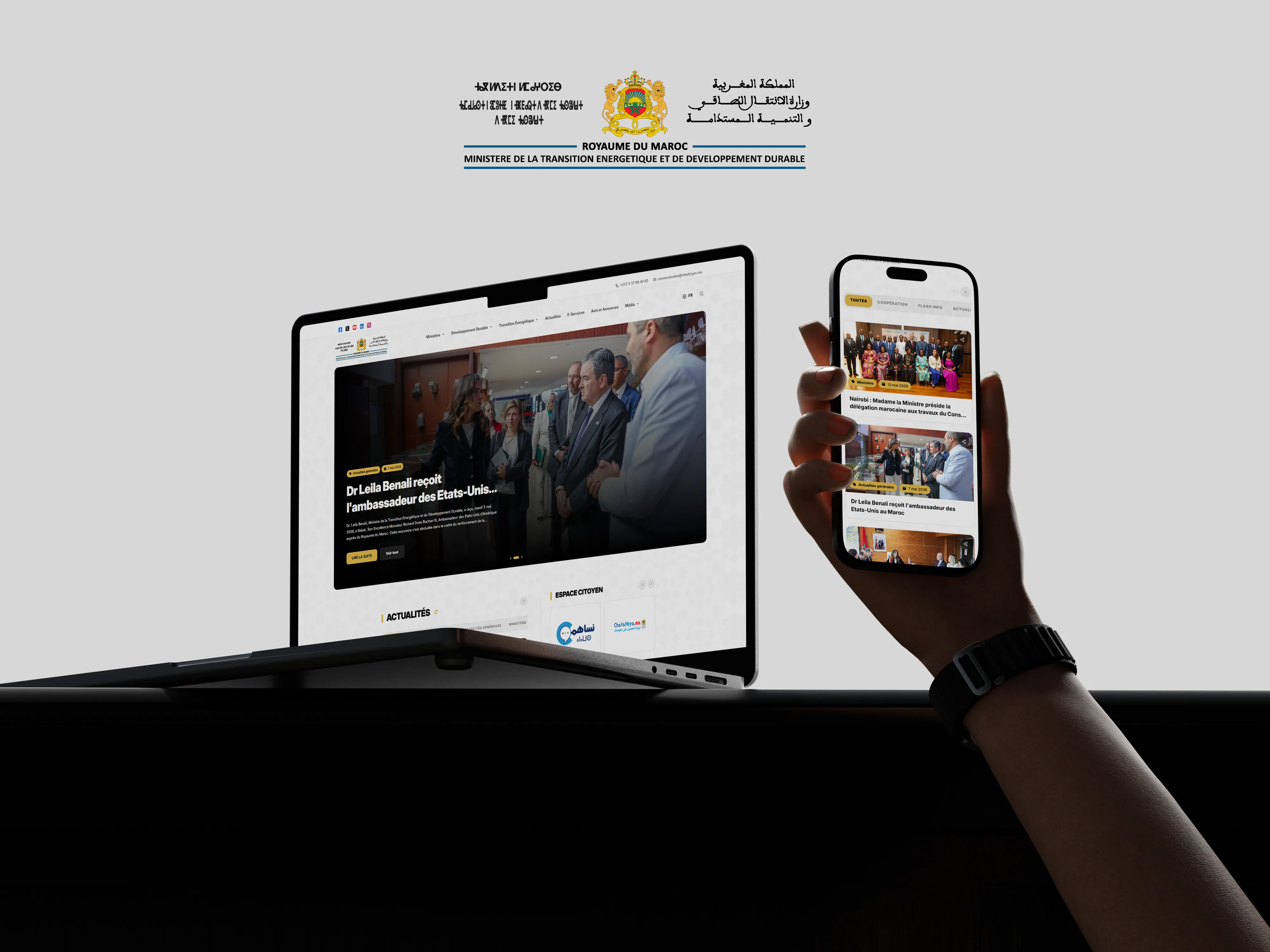 MTEDD public government portal shown on desktop and mobile